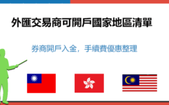 外匯交易商開戶國家地區、開戶入金優惠整理2023（台灣，香港，馬來西亞）